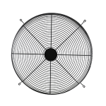Fan Guard, 24" Diameter, Black, Raised